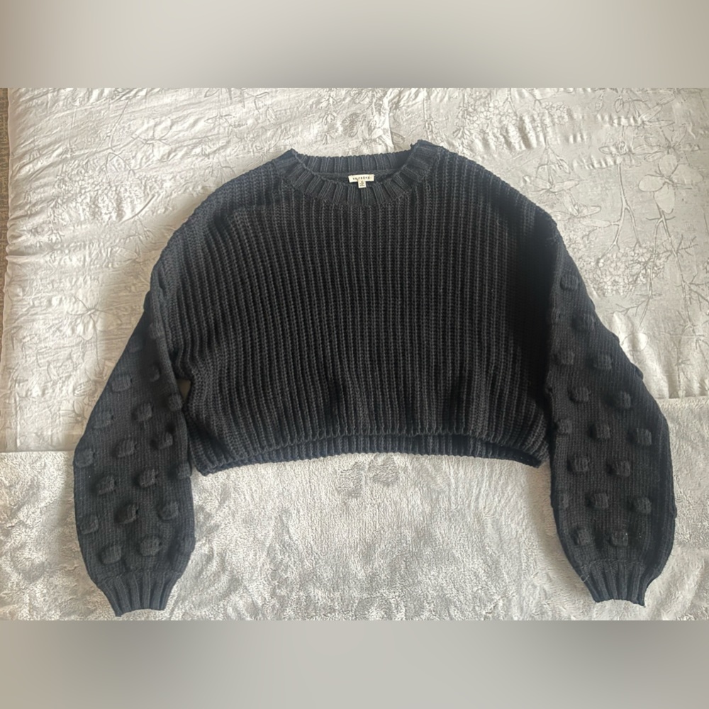 Black knit crop sweater